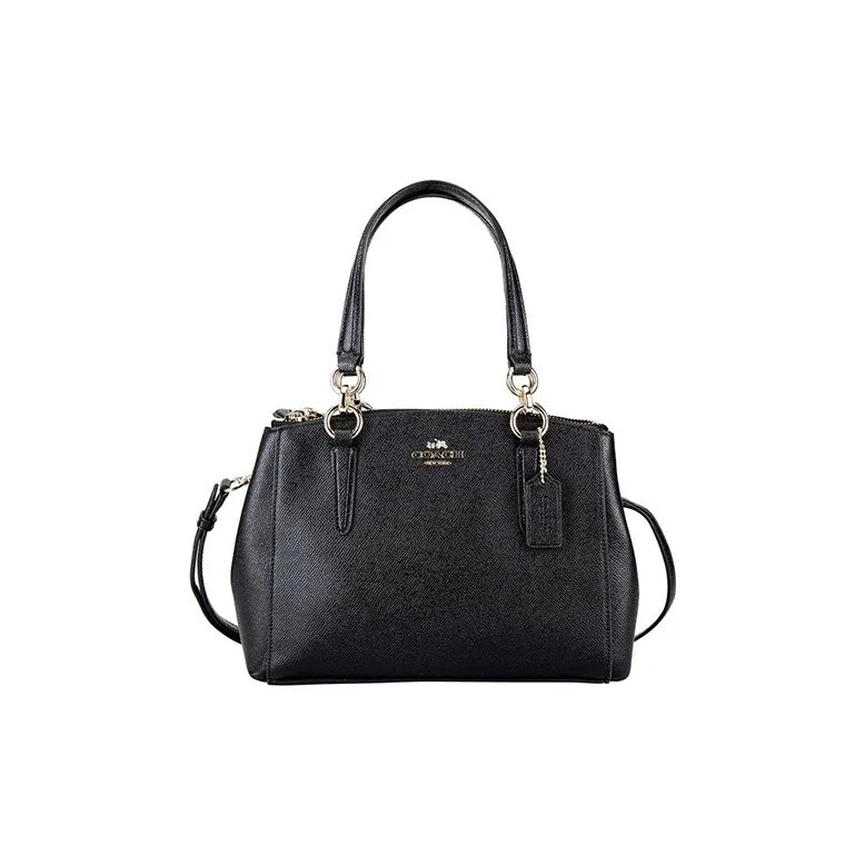 COACH Christie Leather Handbags Shoulder Bag Crossbody Bag Large Size Women's Black-0