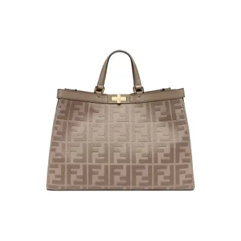 FENDI PeekabooX-Tote Collection Canvas Canvas Bag Tote Bag Shopping Bag Handbag Medium Size Women's Gray