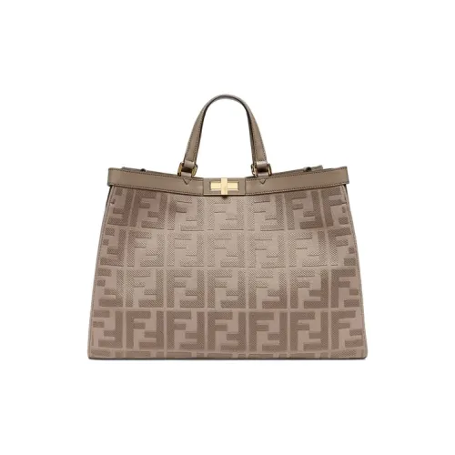 FENDI PeekabooX-Tote Collection Canvas Canvas Bag Tote Bag Shopping Bag Handbag Medium Size Women's Gray