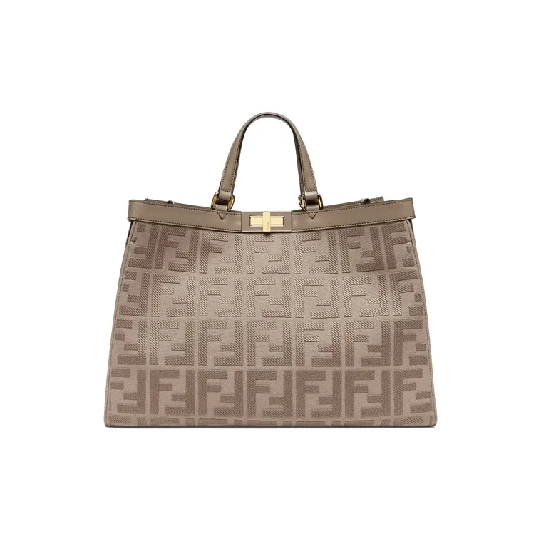 FENDI PeekabooX-Tote Collection Canvas Canvas Bag Tote Bag Shopping Bag Handbag Medium Size Women's Gray-0