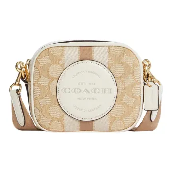 COACH Dempsey Leather Camera Bags Shoulder Bag Crossbody Bag Mini Women's Light Khaki