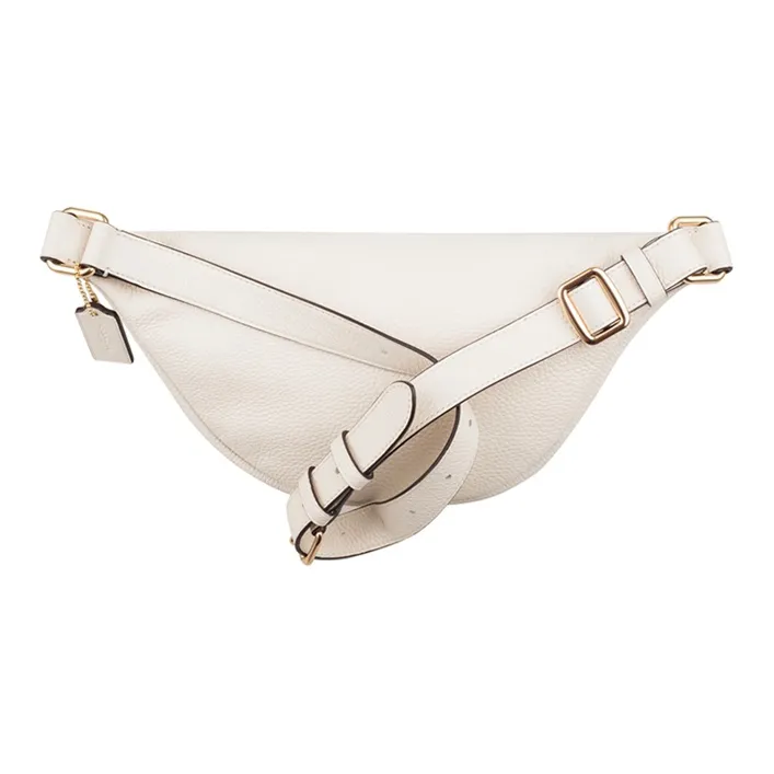 COACH Leather One Shoulder Crossbody Bag, Sling Bag, Fanny Pack Tubas Women's Pure White-2