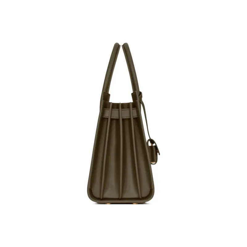 SAINT LAURENT SAC DE JOUR Grained Leather Tote Bag Shopping Bag Shoulder Bag Crossbody Bag Handbag Women's Gray Khaki-2
