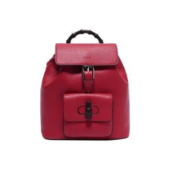 GUCCI Cow Leather Backpack Women's Red