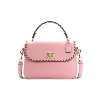 COACH Leather Textile Chain Bag Satchel Shoulder Bag Crossbody Bag Handbag Medium Size Women's Cherry Blossom Pink