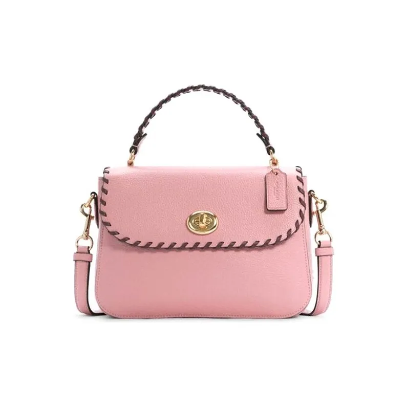 COACH Leather Textile Chain Bag Satchel Shoulder Bag Crossbody Bag Handbag Medium Size Women's Cherry Blossom Pink-0