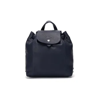LONGCHAMP Le Pliage Cuir Sheepskin Backpack Mini Women's Marine Blue