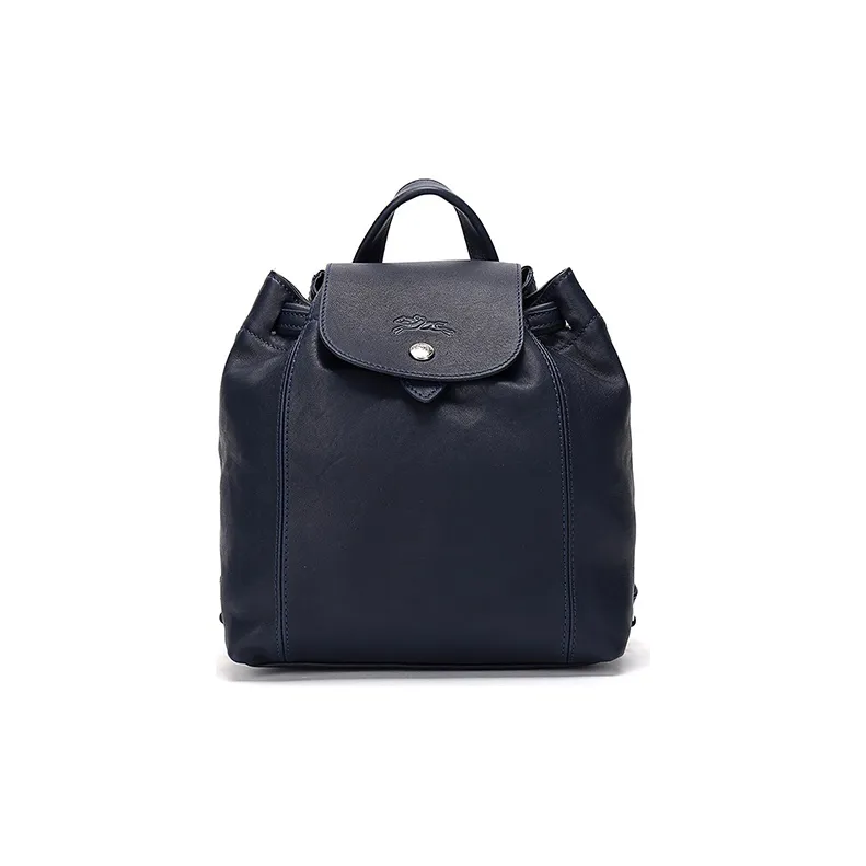 LONGCHAMP Le Pliage Cuir Sheepskin Backpack Mini Women's Marine Blue-0