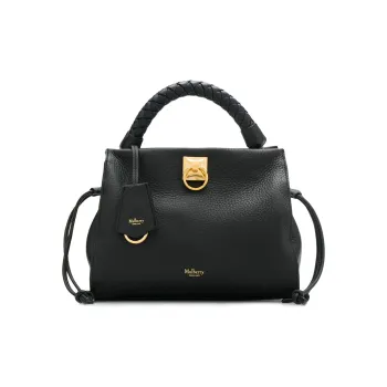 Mulberry Coarse Grain Leather One Shoulder Handbag Regular Women's Black