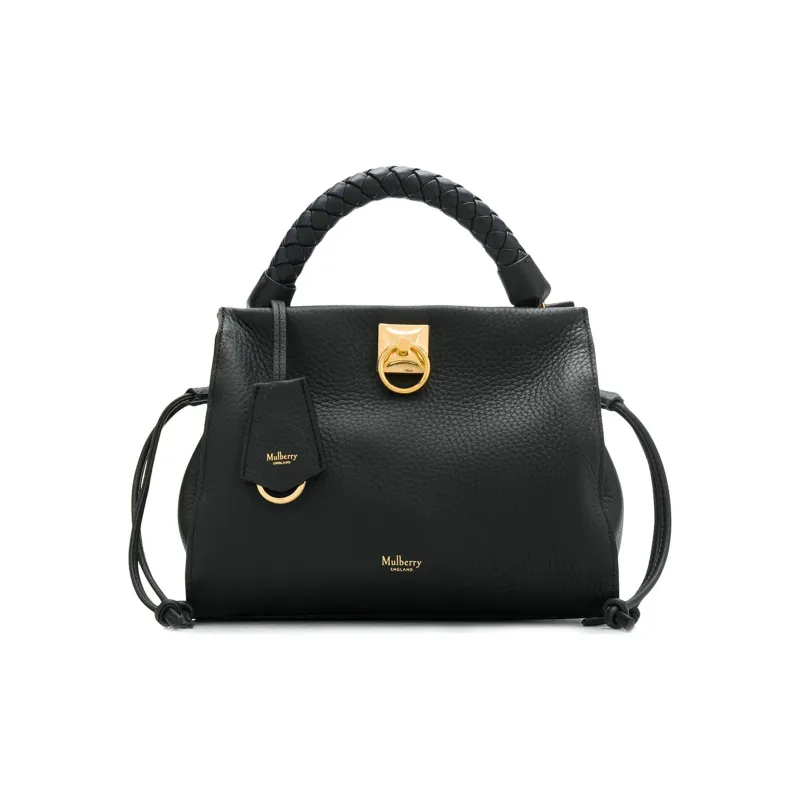 Mulberry Coarse Grain Leather One Shoulder Handbag Regular Women's Black-0