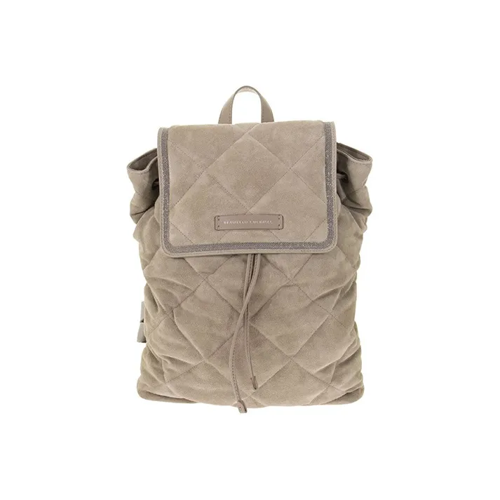 Brunello Cucinelli Suede Backpack Women's Light Umber-0