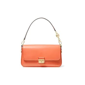 MICHAEL KORS MICHAEL KORS Luggage Collection Cow Leather Baguette Bag Shoulder Bag Small Size Women's Orange Red