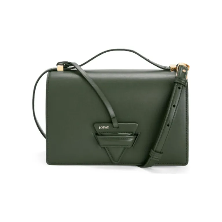 LOEWE Barcelona Silk Calfskin Handbag Shoulder Bag Crossbody Bag Women's Vintage Khaki-0