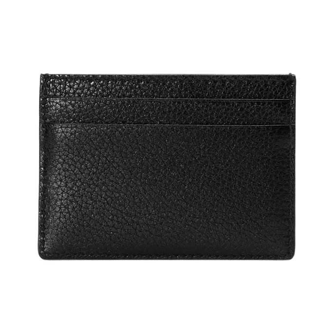 GUCCI Zumi Grained Leather Card Clip Card Holder Women's Black-1