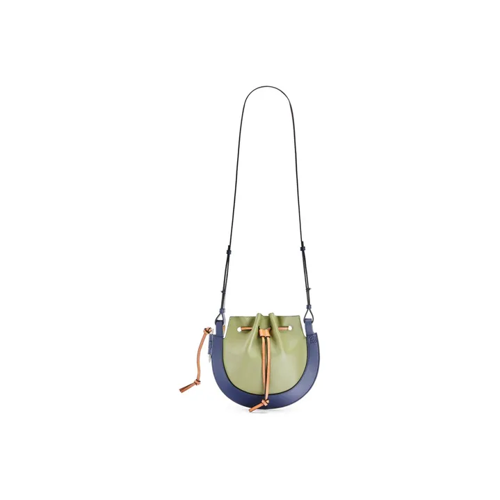 LOEWE Cow Leather Shoulder Bag Women's Avocado Green/Marine Military Green-3