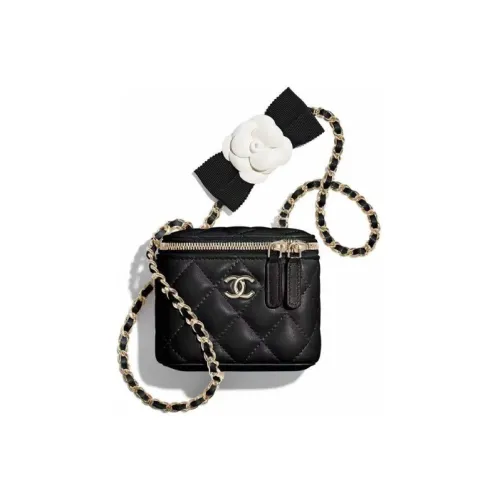 CHANEL Sheepskin Dressing Bag, Shoulder Bag, Crossbody Bag Regular Women's Black