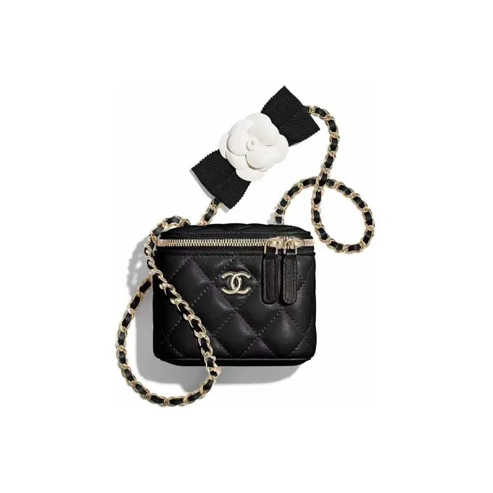 CHANEL Sheepskin Dressing Bag, Shoulder Bag, Crossbody Bag Women's Black-0