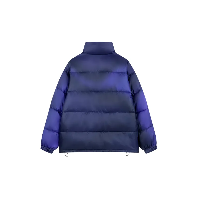 Teach Peace Puffer Jackets Unisex Blue-1