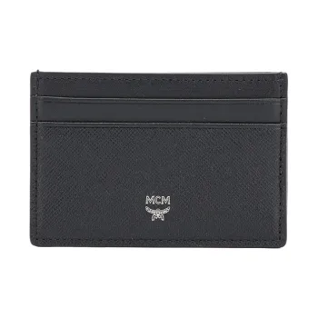 MCM Artificial Leather Coin Purse, Card Holder Mini Unisex Black