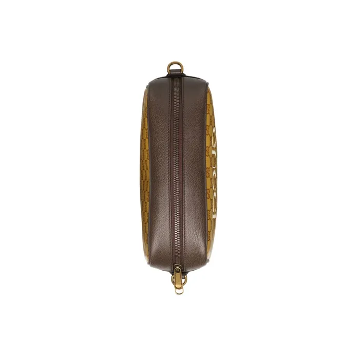 GUCCI Adidas Collaboration Canvas With Leather Trim Camera Bag Shoulder Bag Crossbody Bag Small Size Men's Brown Yellow-4