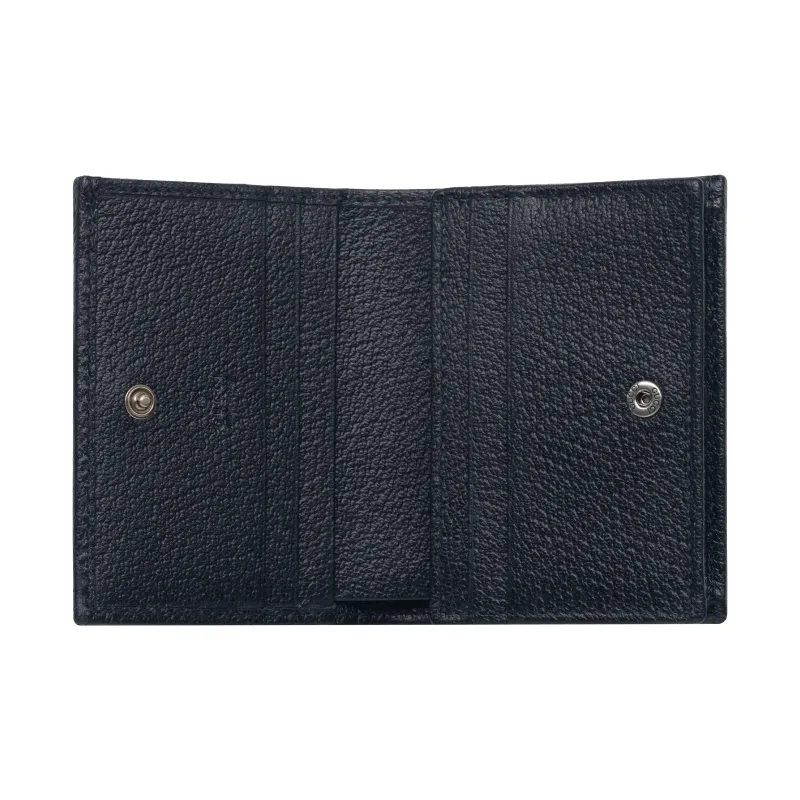GUCCI Horsebit 1955 Canvas Double Fold Card Holder, Wallet Unisex Blue-3