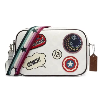 COACH Marvel Collaboration Leather Camera Bags Crossbody Bag Shoulder Bag Women's White