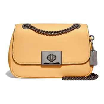 COACH Cassidy Smooth Leather Shoulder Bag Crossbody Bag Small Size Women's Yellow