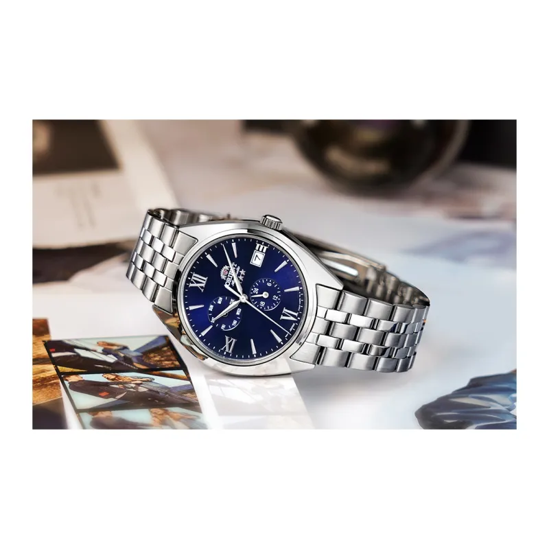 ORIENT Automatic Mechanical Movement Metal Strap Watch 39.4mm Men's Watches Blue Dial RA-AK0505L10B-4