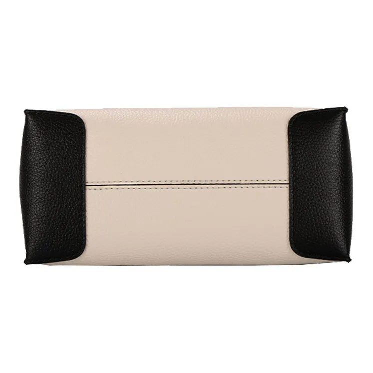 MICHAEL KORS Mercer Cow Leather Trunk Bag, Shoulder Bag, Crossbody Bag, Handbag Women's Black White Multicolor-4