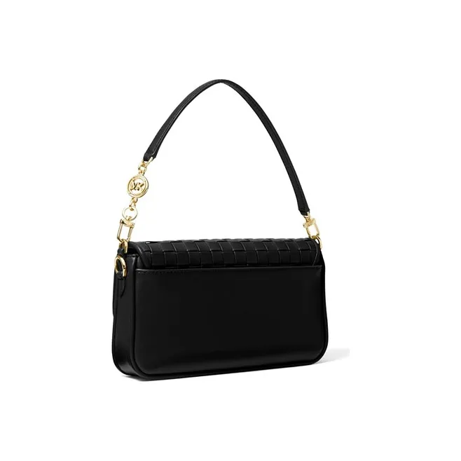 MICHAEL KORS Bradshaw Cow Leather Baguette Shoulder Bag Women's Black-1