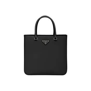 PRADA Shiny Leather Tote Bag Shopping Bag Handbag Women's Black