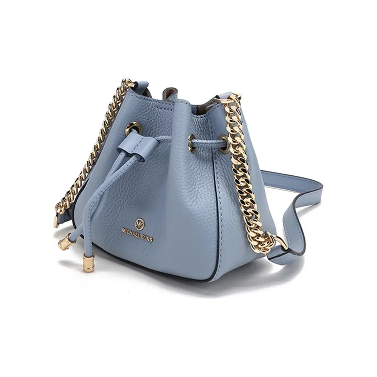 MICHAEL KORS Phoebe Cow Leather Bucket Bag, Chain Bag, Crossbody Bag, Shoulder Bag Women's Light Blue-1
