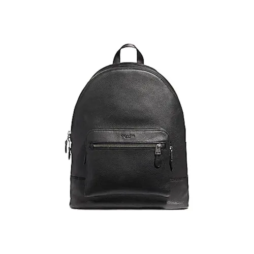 COACH West Pebbled Leather Backpack Large Size Men's Black
