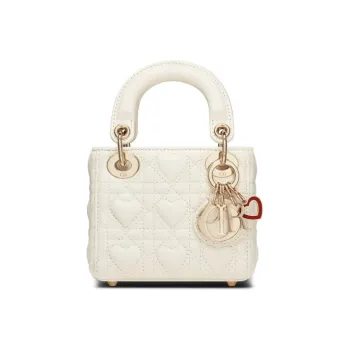 DIOR Lady Dior Sheepskin Lady Dior Bag, Chain Bag, Shoulder Bag, Handbag, Crossbody Bag Extra Mini Women's White