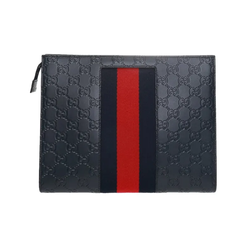 GUCCI Leather Wallet, Briefcase, Clutch Men's Blue-2