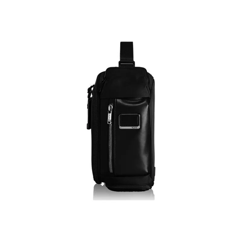 TUMI Leather Shoulder Bag, Crossbody Bag, Sling Bag Medium Size Men's Black-0