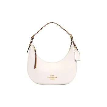 COACH Bailey Refined Pebbled Leather With Smooth Leather Hobo Bag, Shoulder Bag, Handbag Tubas Women's White