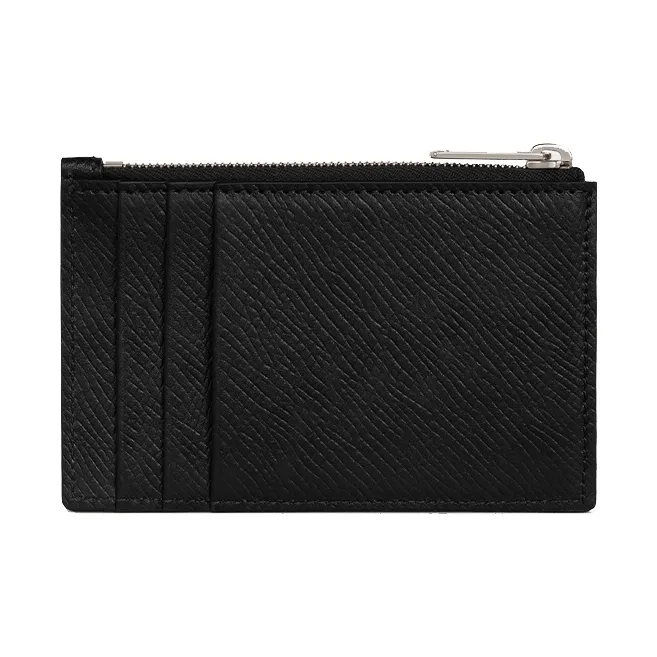 CELINE Grained Calfskin Coin Purses Card Holders Mini Women's Black-2