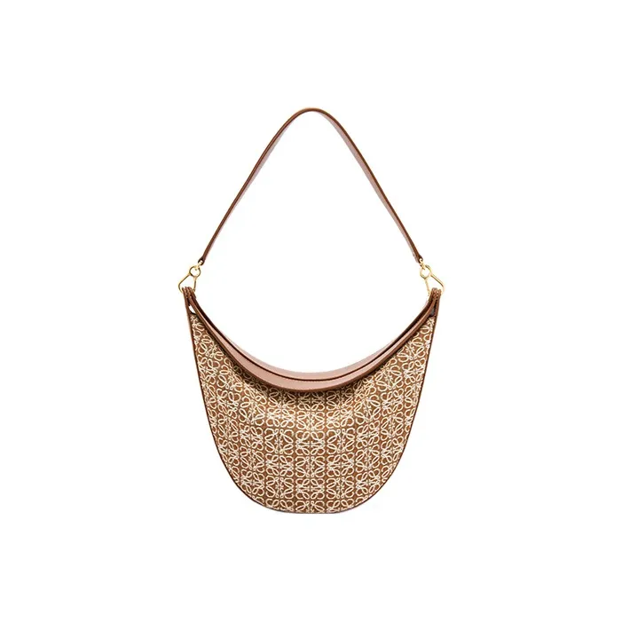 LOEWE Luna Shoulder Bag Anagram Jacquard Tan/Pecan-0