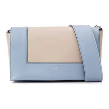 CELINE Frame Cow Leather Tofu Bag Shoulder Bag Crossbody Bag Medium Size Women's Haze Blue