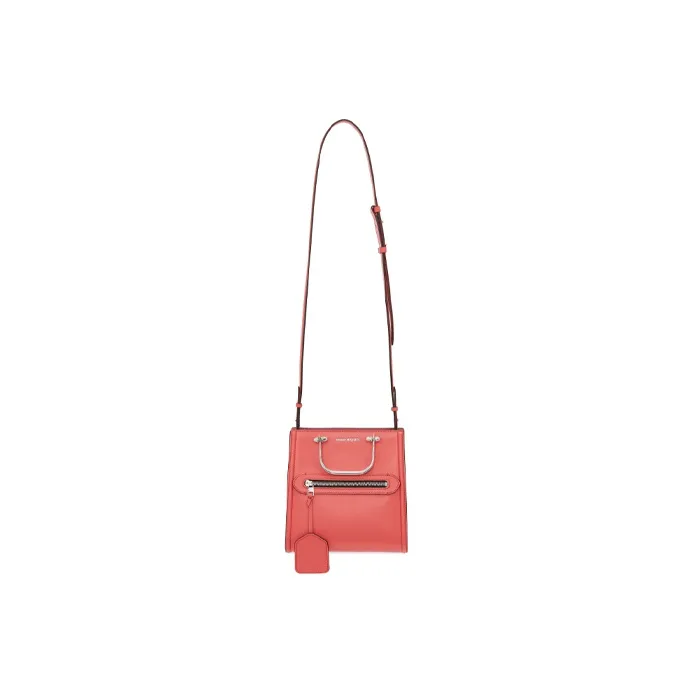Alexander McQueen Cow Leather Handbag Shoulder Bag Crossbody Bag Medium Size Women's Red-4