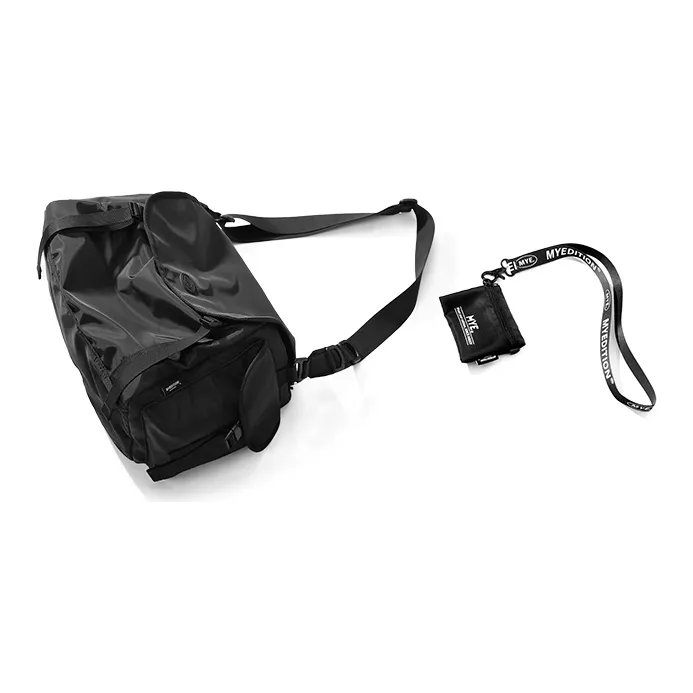 MYEDITION Nylon Messenger Bag Travel Bag Unisex Black-31