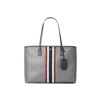TORY BURCH Gemini Link Coated Canvas One Shoulder Handbags Large Size Women's Red White Blue Multicolor