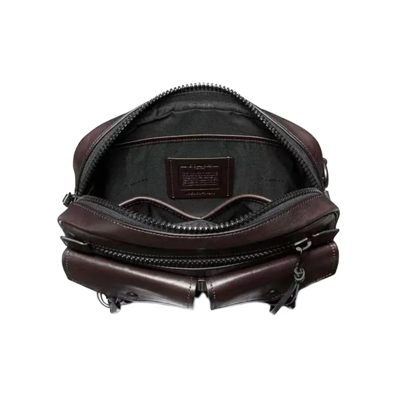 COACH Leather Sling Bag, Fanny Pack Regular Men's Peachwood Brown-1