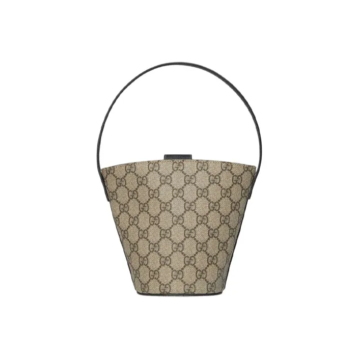 GUCCI Canvas With Leather Bucket Bag, Portable Kids' Bag Kids' Ebony/Multicolor-3