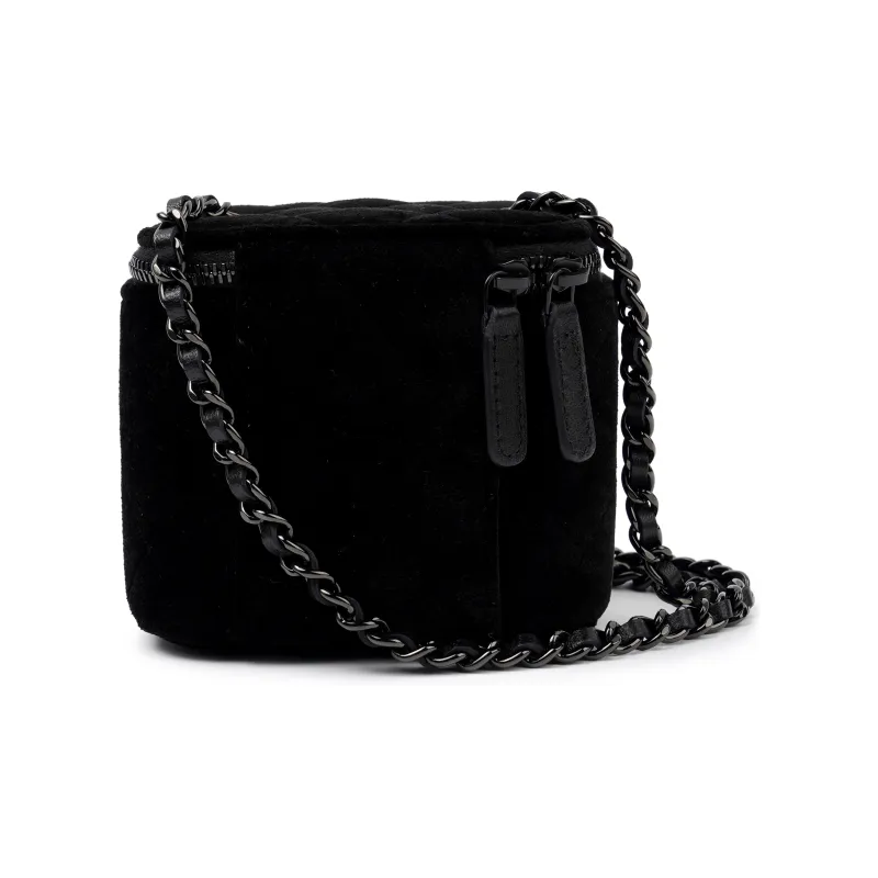 CHANEL 22c Early Spring Velour Crossbody Bags Mini Unisex Black-1