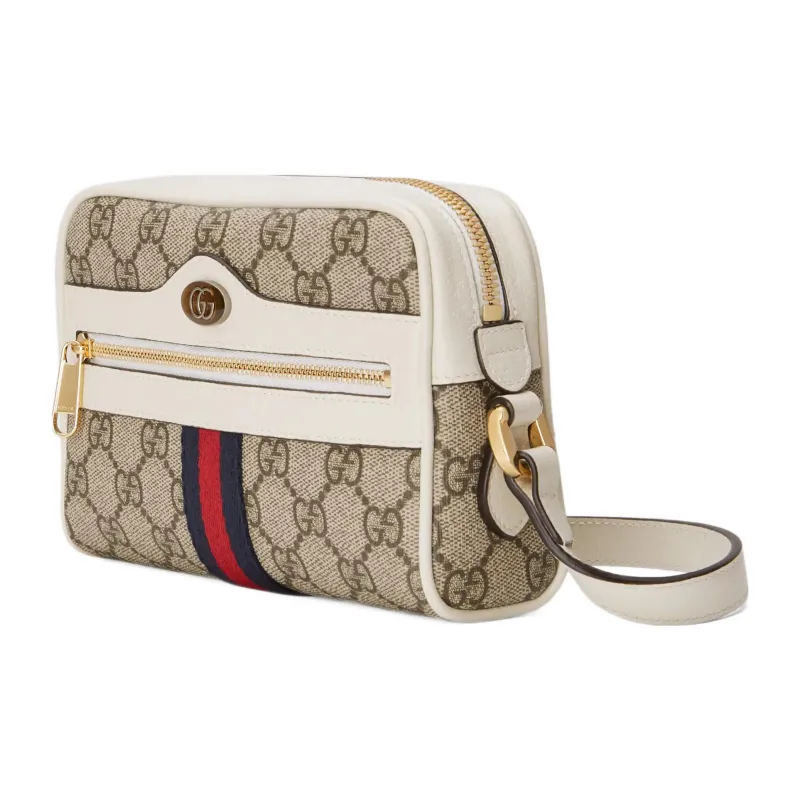 GUCCI Ophidia Canvas With Leather Crossbody Bag Shoulder Bag Women's Beige-1