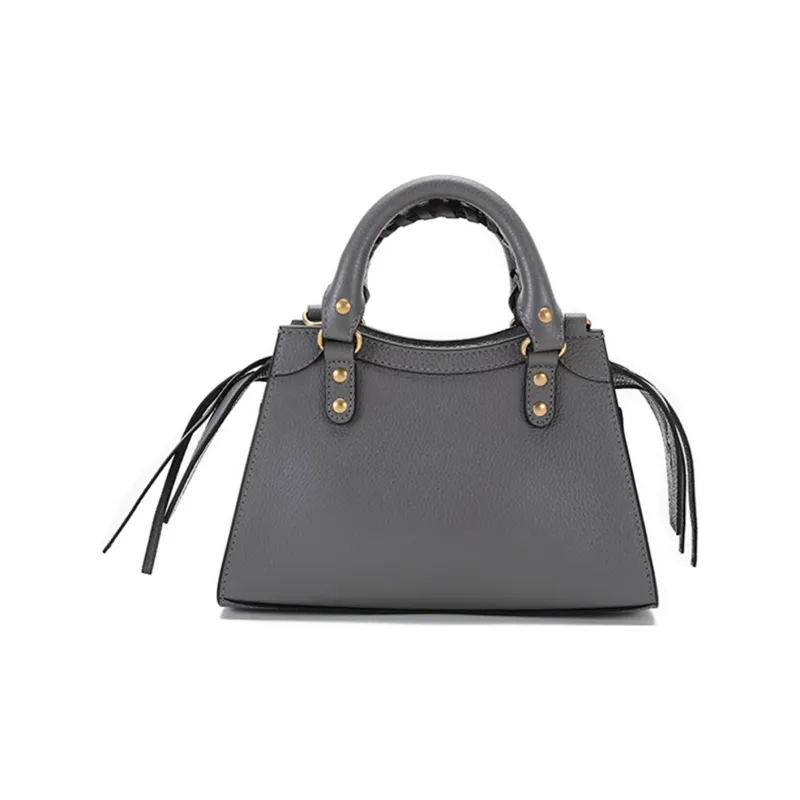 Balenciaga Neo Classic Cow Leather Biker Bag, Portable Crossbody Bag, Shoulder Bag Mini Women's Dark Gray-3