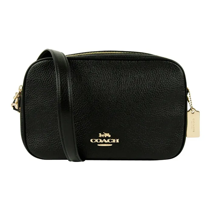 COACH Jes Leather Camera Bag, Crossbody Bag, Shoulder Bag Medium Size Women's Black-0