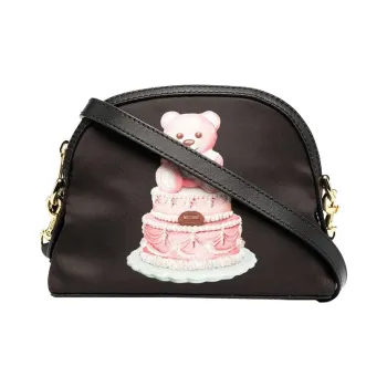 MOSCHINO Polyester Shoulder Bag, Crossbody Bag Women's Black